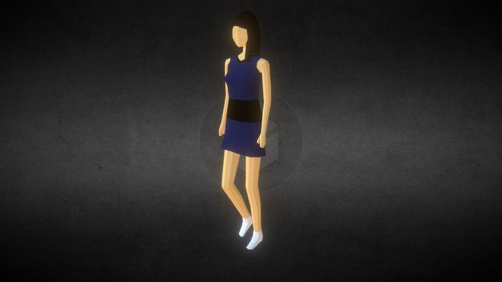 Low-poly Girl 3D Model