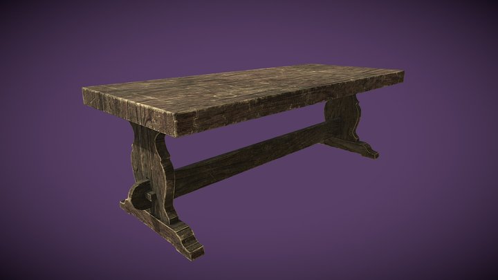 Medieval Table - Game-Res 3D Model