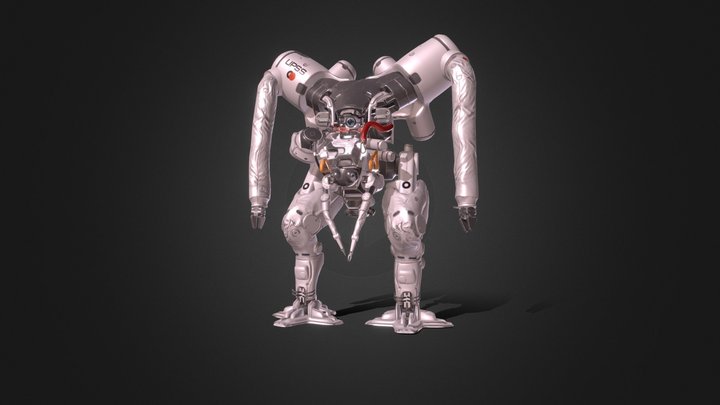 Game ready lowpoly model "Robot-operator x-004" 3D Model