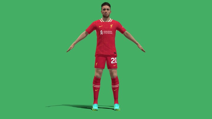 3D Rigged Diogo Jota Liverpool 2025 3D Model