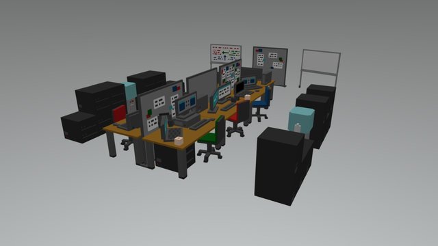 Voxel Office 3D Model