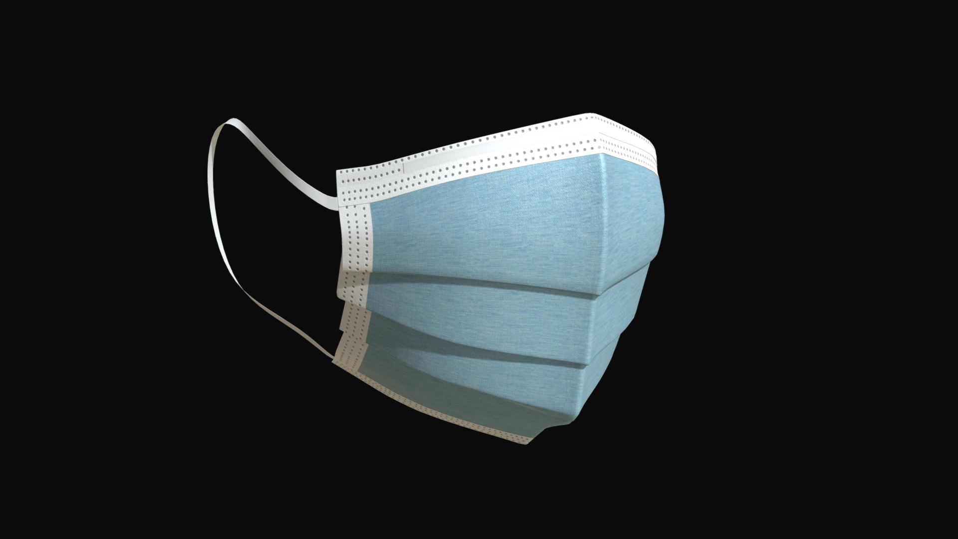 3D model Surgical mask 2 - This is a 3D model of the Surgical mask 2. The 3D model is about a white and blue box.
