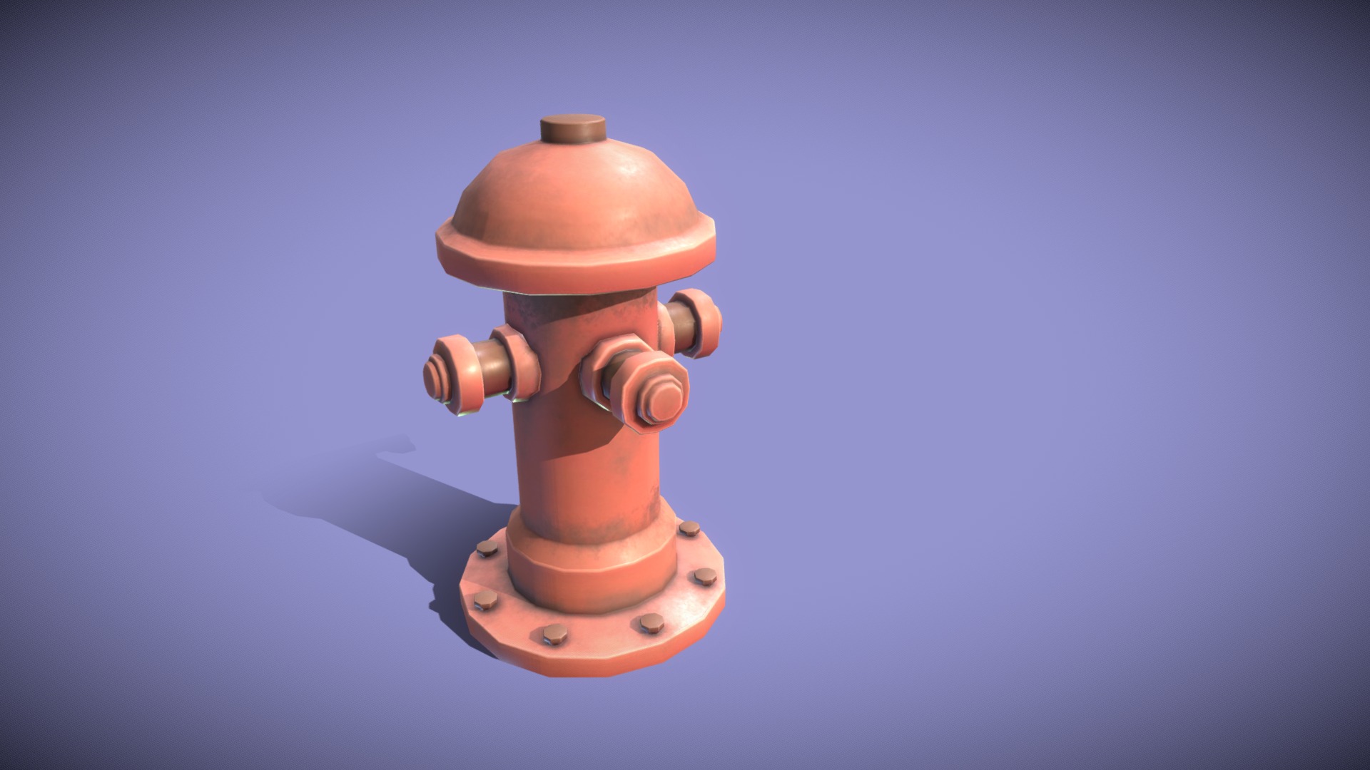 3D model Fire hydrant low poly game ready - This is a 3D model of the Fire hydrant low poly game ready. The 3D model is about a red and white fire hydrant.