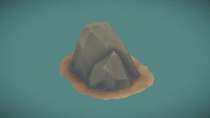 Handpainted stone 3D Model
