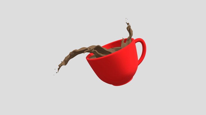 Cup with Splash 3D Model