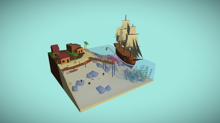 DAE Game Art 1 - Simple Scene 3D Model