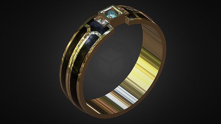 Male wedding ring 3D Model