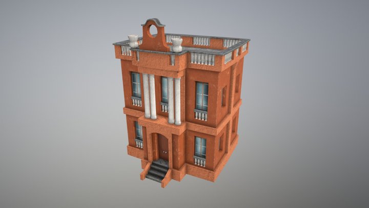 MiddleTerranean Low Poly Building 3D Model