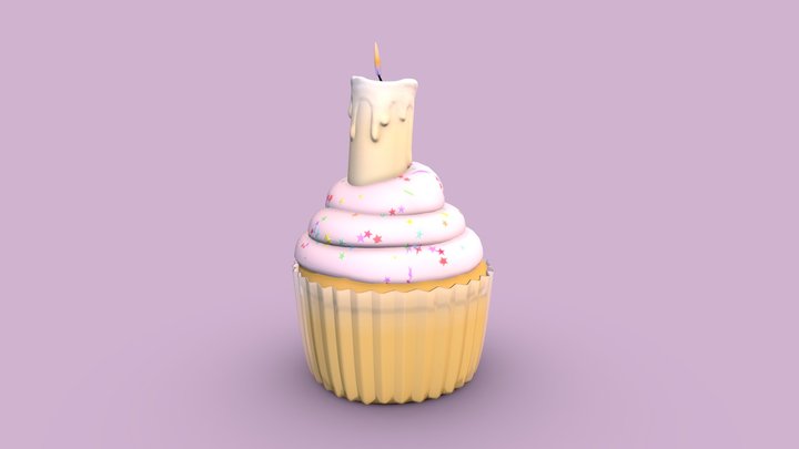 Cupcake with a Candle – Free 3D Model STL