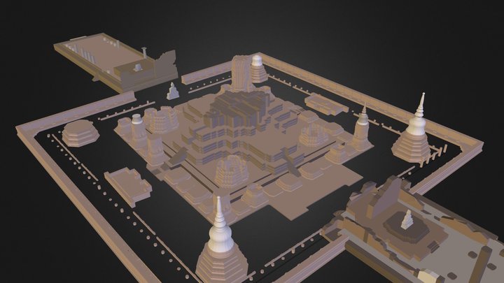 Wat Mahathat Ruins 3D Model