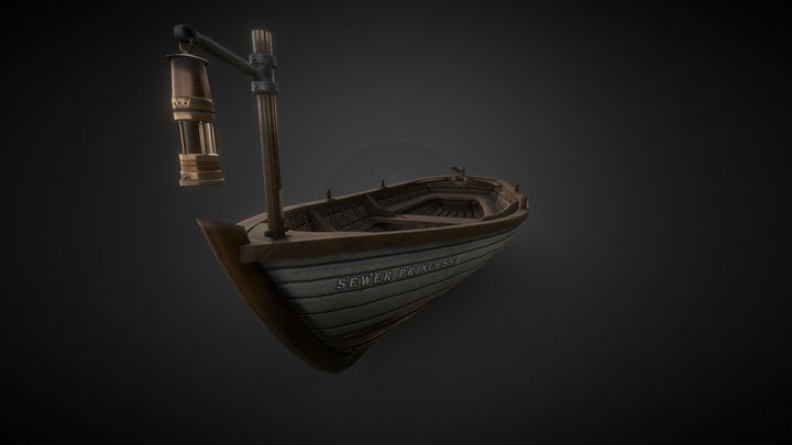 Victorian Row Boat 3D Model