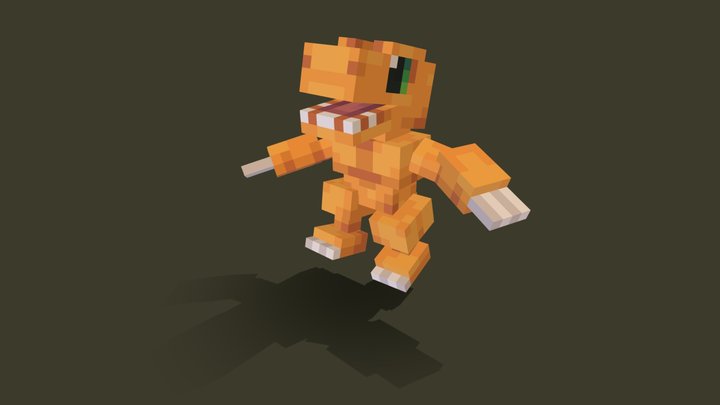 Agumon Minecraft 3D Model