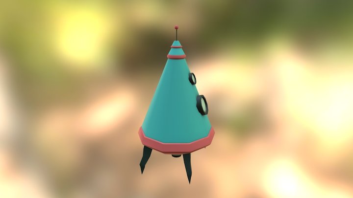 Low Poly Spacecraft 3D Model