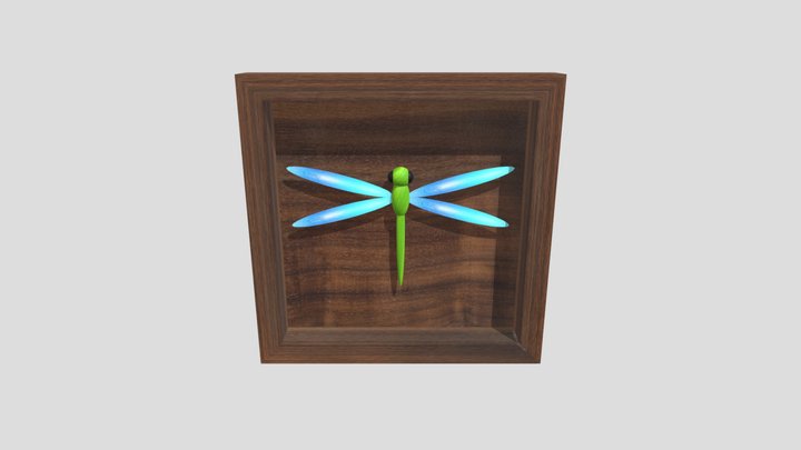 Frame With Dragonfly 3D Model