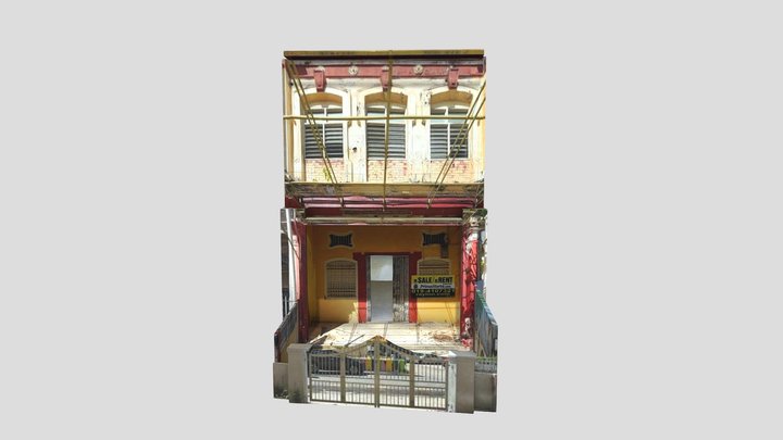 Love Lane George Town Penang Heritage Shophouse 3D Model