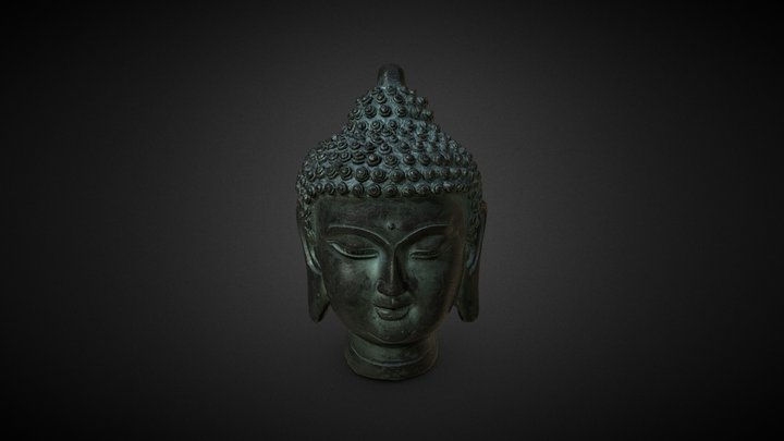 buddha head bronze statue 3D Model