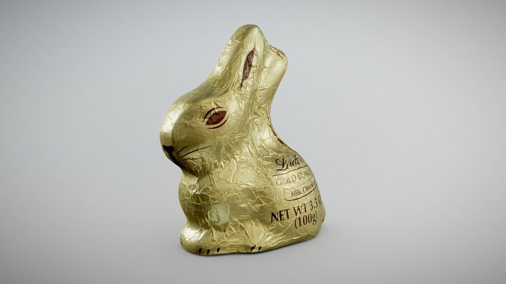 Gold Bunny (Wrapped) 3D Model
