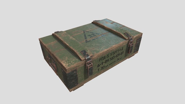WW2 Soviet hand grenade crate 3D Model