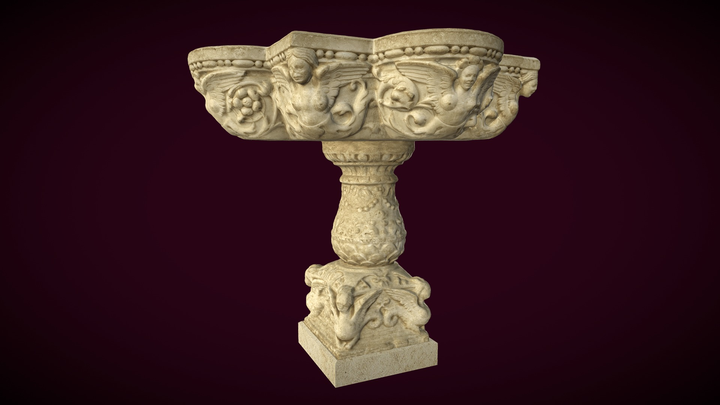Pila bautismal - siglo XVI 3D Model
