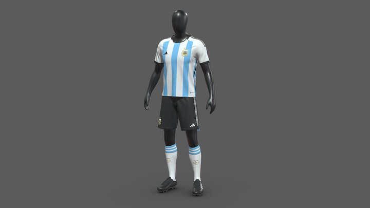 Argentina Football Jersey FIFA World Cup 2022 3D Model