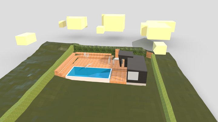 Swimmingpool And Deck 3D Model