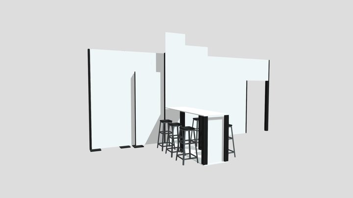 Exhibition-booth-3d-wall-counter-table 3D Model