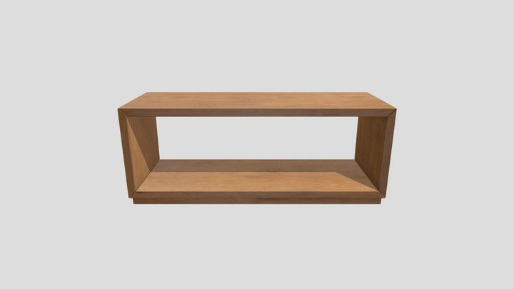 Simple Frame Table with books 3D Model