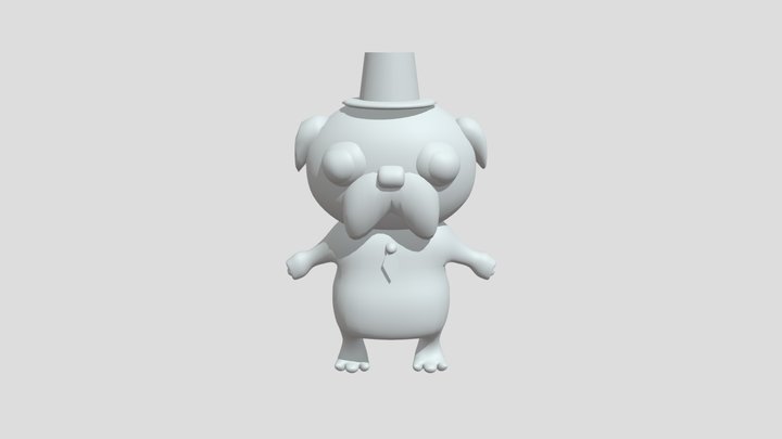 Pugberto color- Daniela Funga 3D Model
