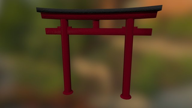 Japanese Torii Shrine 3D Model