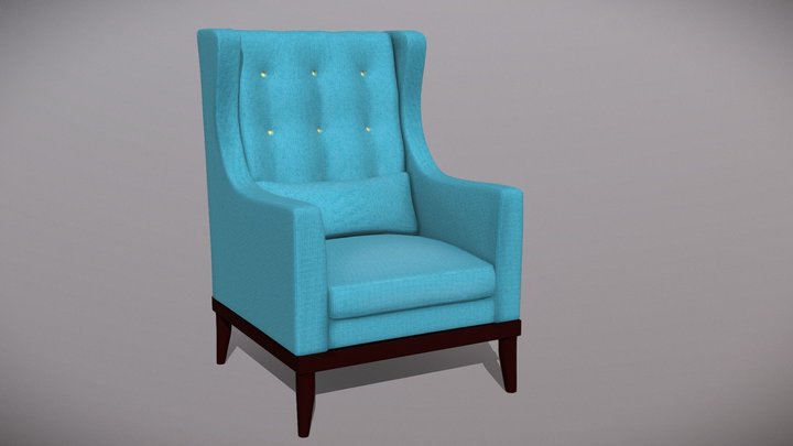 Single Sofa with Armrest 3D Model