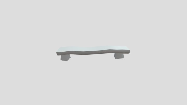 Simple Untextured Log Bench 3D Model