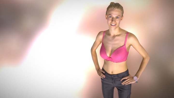 Miss Valentine & Soutien-Gorge rose 3D Model