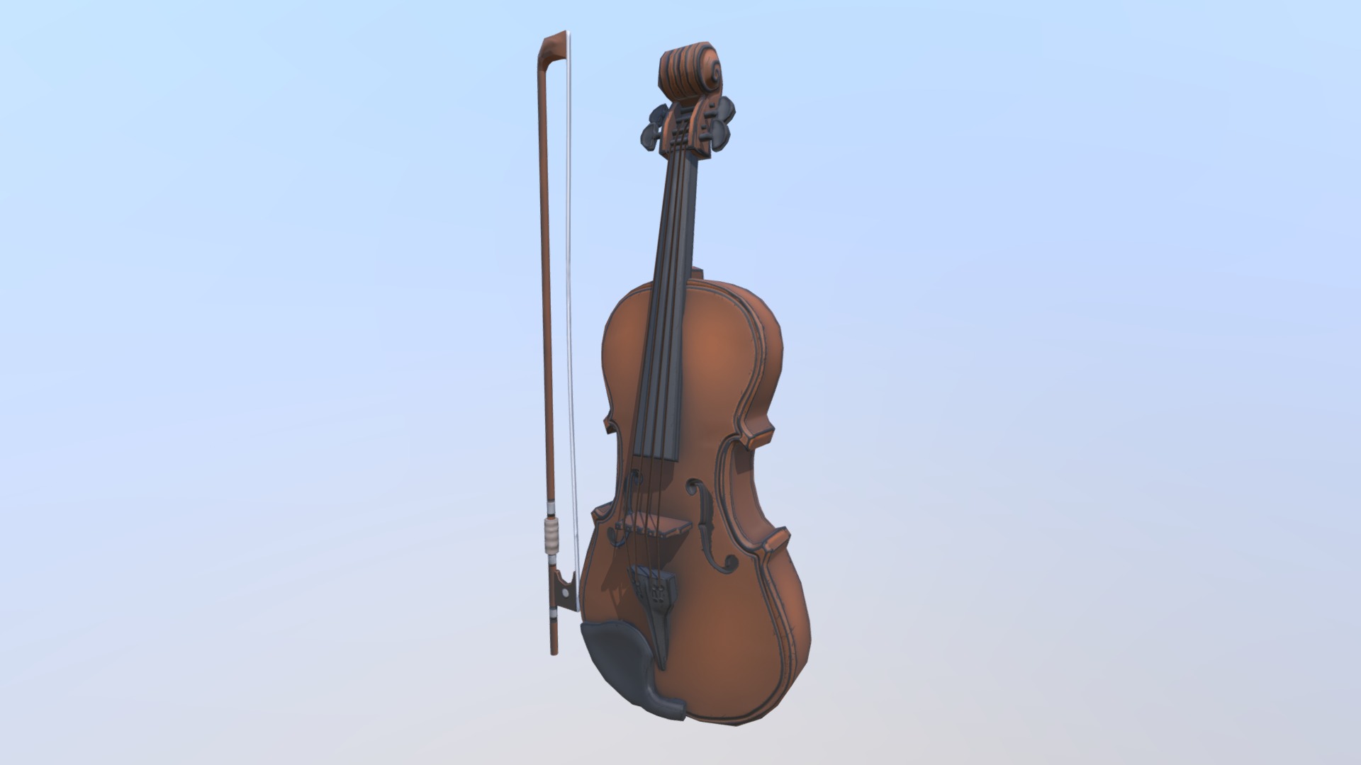 3D model Violin - This is a 3D model of the Violin. The 3D model is about a brown acoustic guitar.