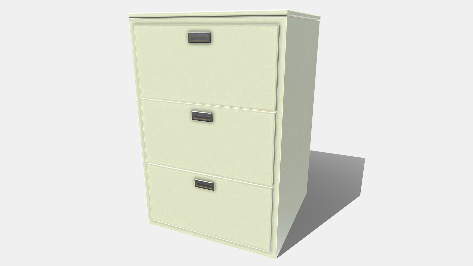 3D model Filing Cabinet - This is a 3D model of the Filing Cabinet. The 3D model is about a white rectangular object.