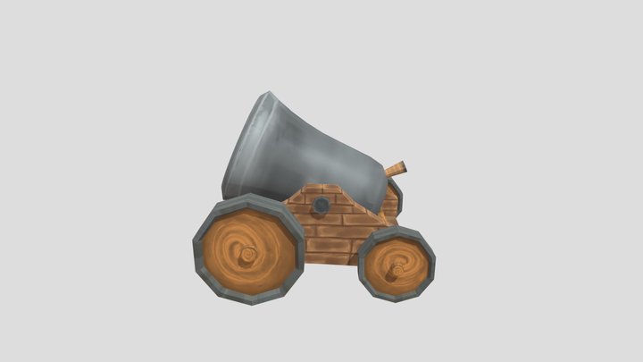 Stylized Low Poly Canon 3D Model