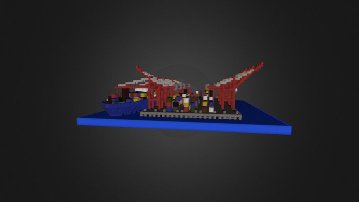 port de marchandises minecraft 3D Model