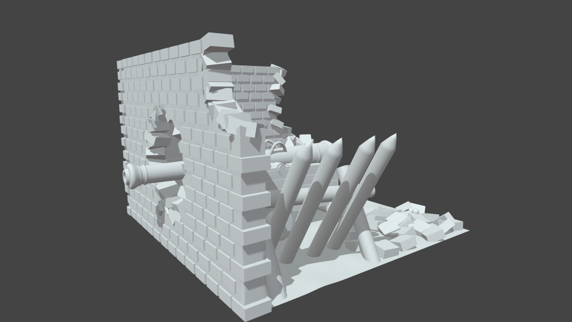 High Poly Cannon With Enviro V4
