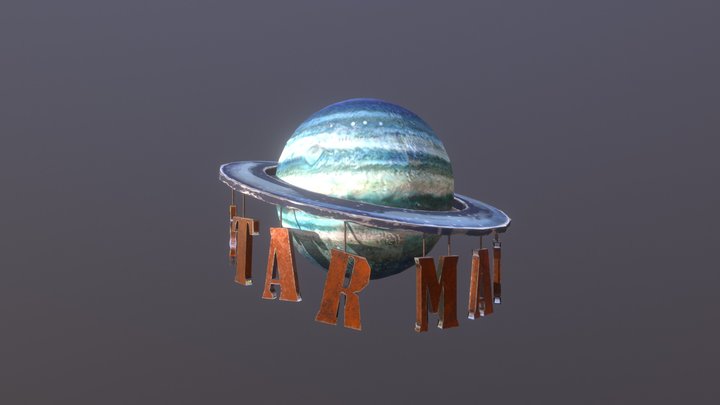 Planet Sign 3D Model