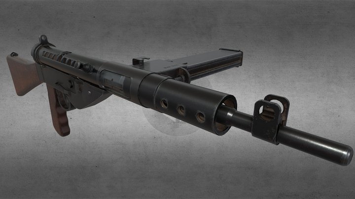 Sten Submachine Gun MK-V 3D Model