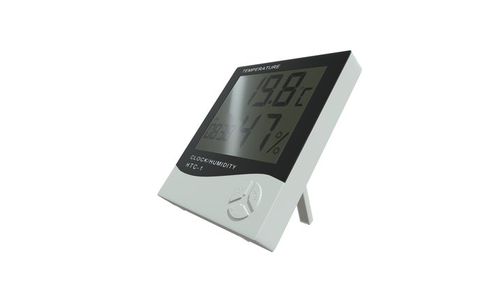 Thermometer Higrometer Clock 3D Model