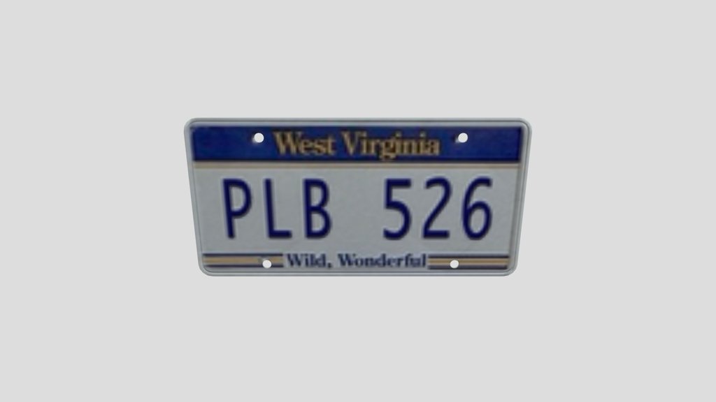 West Virginia Licence Plate Pl