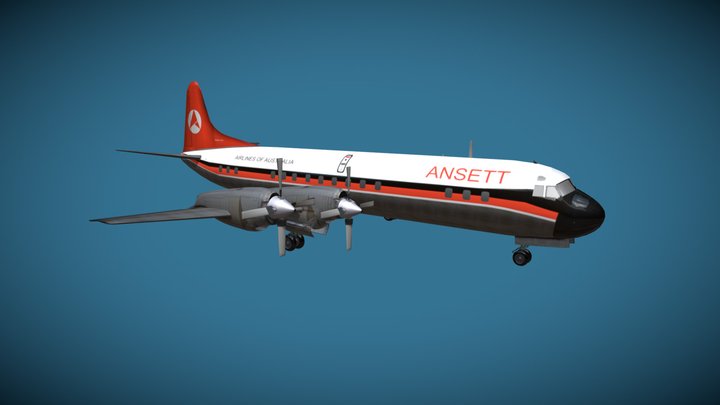 Ansett Airlines Lockheed Electra 3D Model