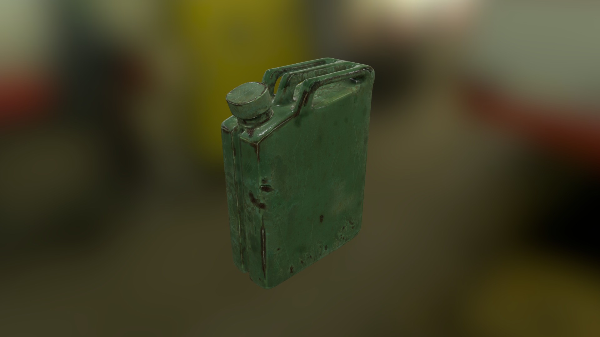 3D model Jerrycan - This is a 3D model of the Jerrycan. The 3D model is about a green glass bottle.