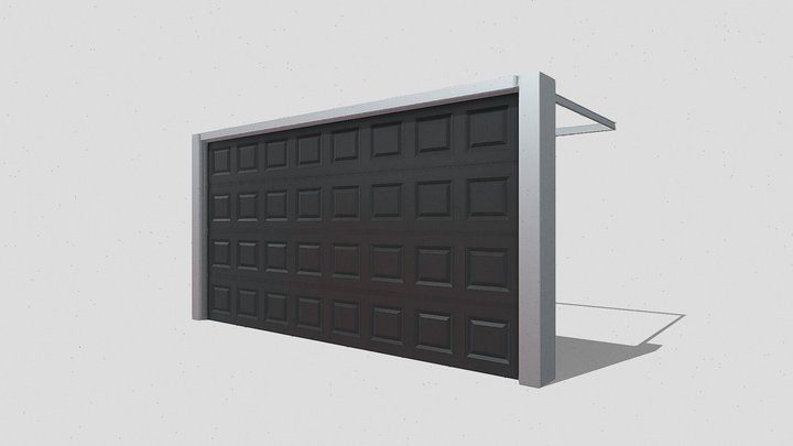 Garage door (open animation) 3D Model