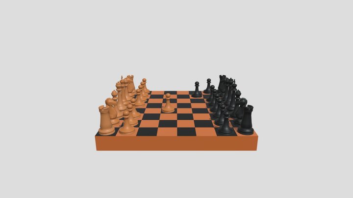 Chess Board 3D Model