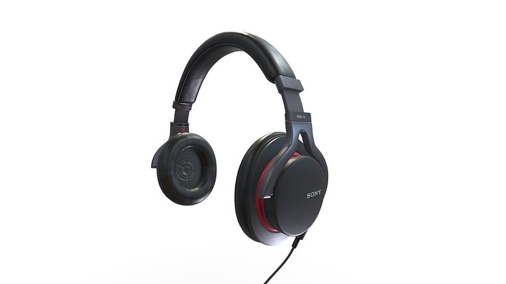 SONY MDR-1A Black Headphones - Highpoly 3D Model