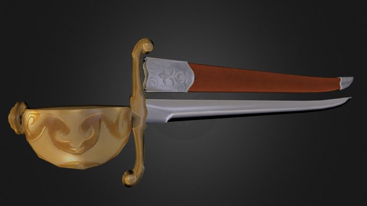 Cutlass & Sheath 3D Model