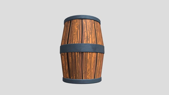 Low Poly Barrel 3D Model