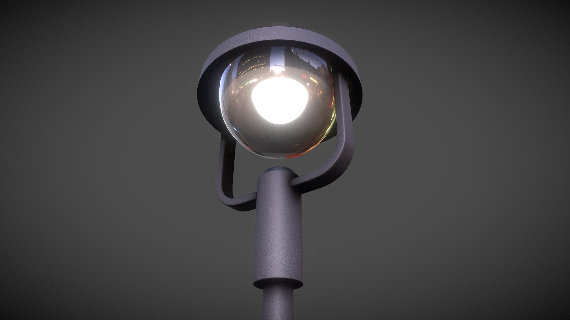 3D model Street Light (5) High-Poly Version - This is a 3D model of the Street Light (5) High-Poly Version. The 3D model is about a light bulb on a pole.