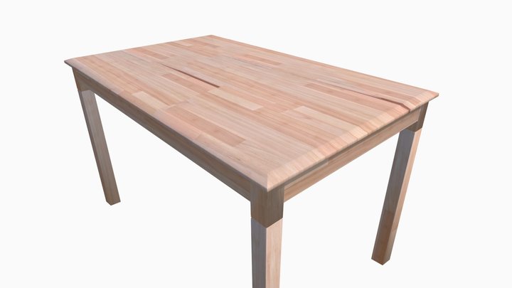 Wooden Kitchen Table 3D Model